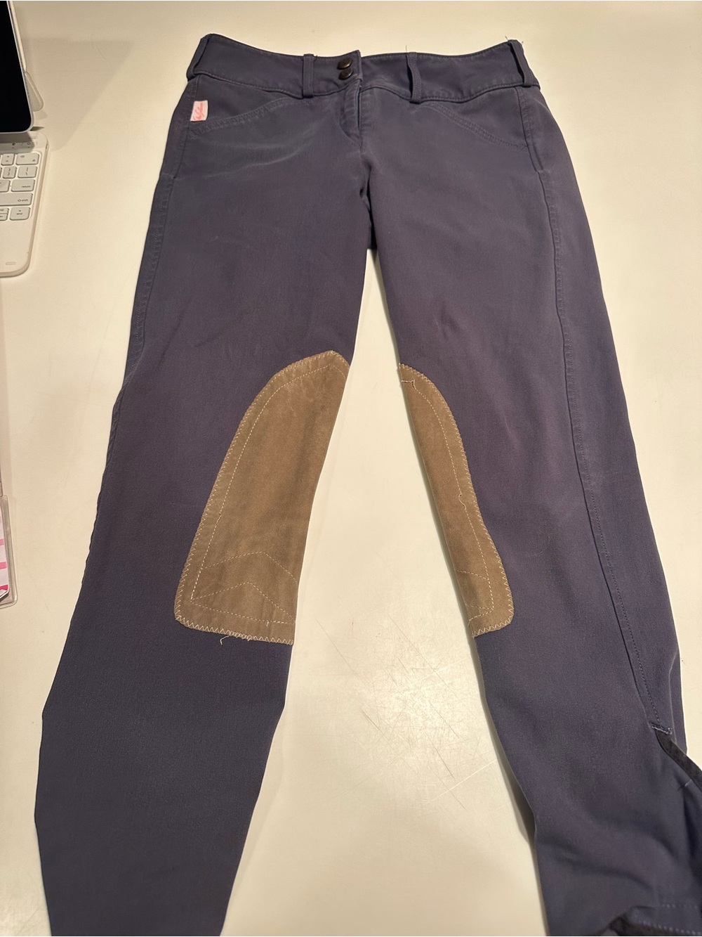Tailored Sportsman Youth Trophy Hunter in Sailor Blue tan knee patch Breeches